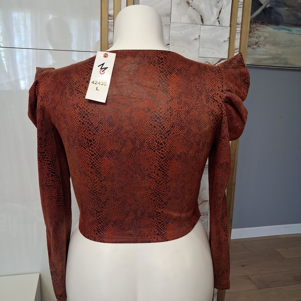 Women's Rust Wrap Top - Picture 5 of 5